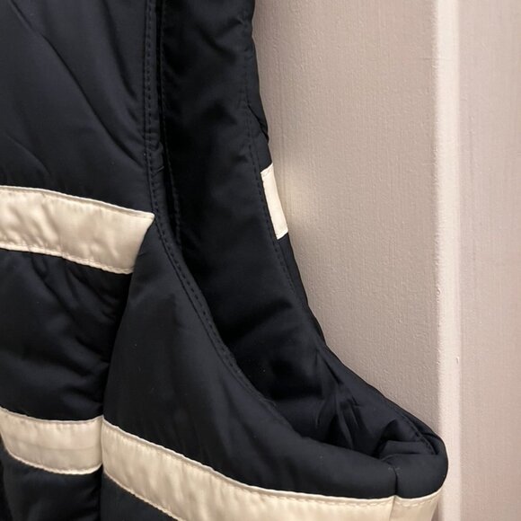 Nautica Women's Navy and White Striped Vest With Embellished anchor snaps Small - Picture 4 of 16